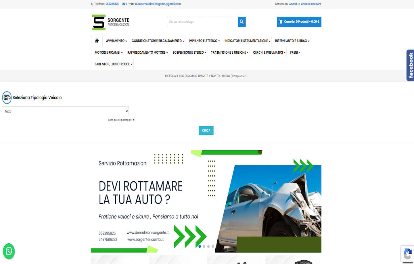 Sito web Sorgente Ricambi
