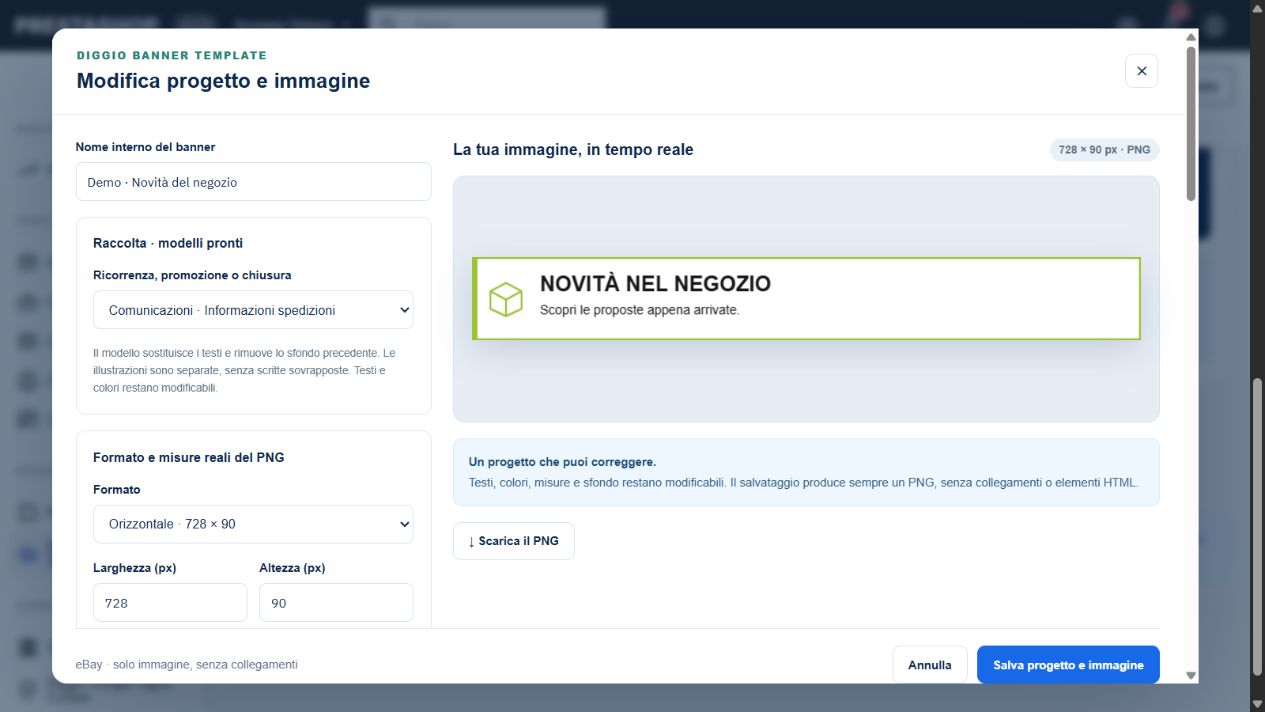 Editor PNG reale: progetto modificabile, formati e anteprima dell’immagine