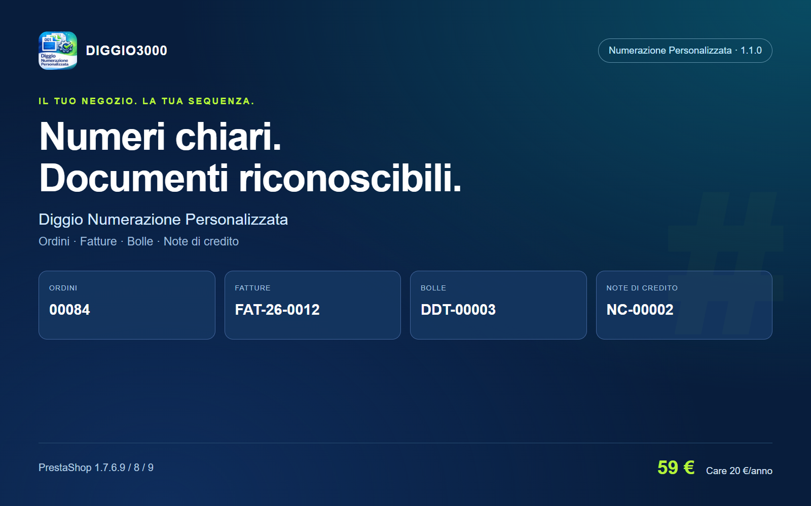 Diggio Numerazione Personalizzata